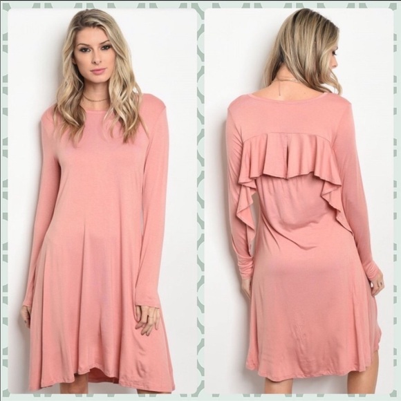 3/$36 High neck ruffle swing dress - Picture 2 of 8
